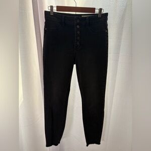Pistola Jeans Womens‎ Size 30 Black High Waisted Button Fly Raw Hem Grunge 504